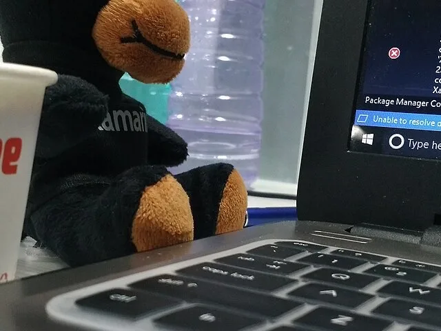 Fejlesztő hibakeresést és build-ellenőrzést végez a laptopja képernyőjén